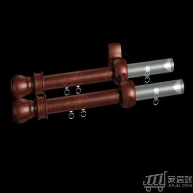 兴达罗马杆窗帘滑轨滑轮静音侧装铝合金双杆 欧式轻型豪华双轨3.3
