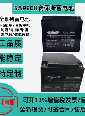 SAPECH赛佩斯蓄电池NP20-12 12V20AH7/12/17/24AH消防电梯专用EPS