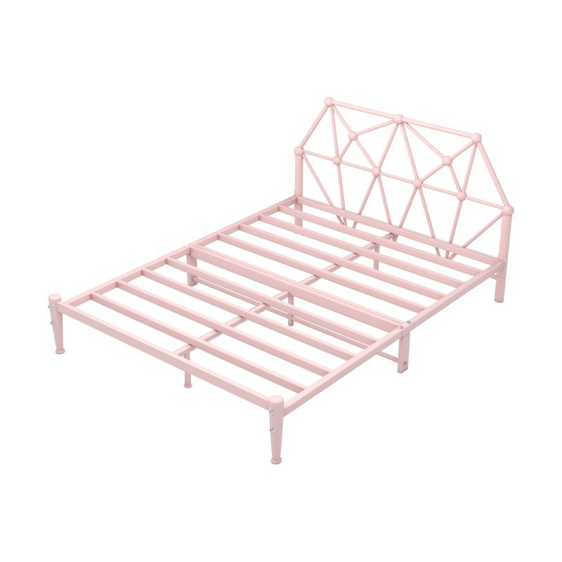 家用铁艺双人床公寓单双人床铁架金属加固加厚简约铁床床架