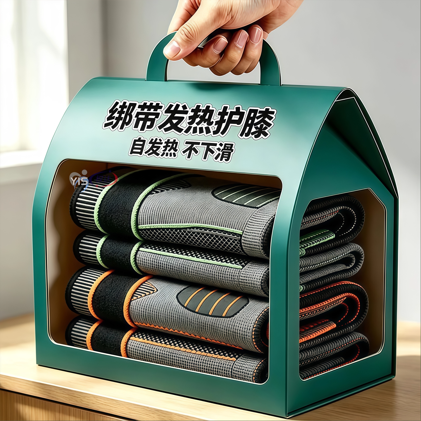 艾草护膝发热绑带防滑高弹很舒适