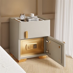 家用卧室2025新款 智能床头柜保险箱一体小型隐藏式 轻奢高级感带锁