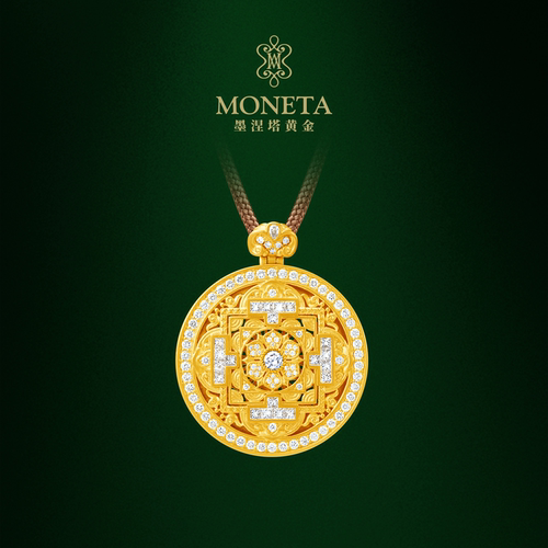 MONETA（黄金）墨涅塔坛城足金钻石吊坠黄金挂坠