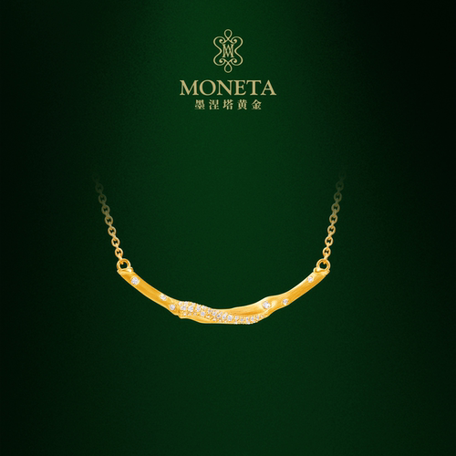 MONETA（黄金）墨涅塔藤蔓足金钻石项链黄金套链