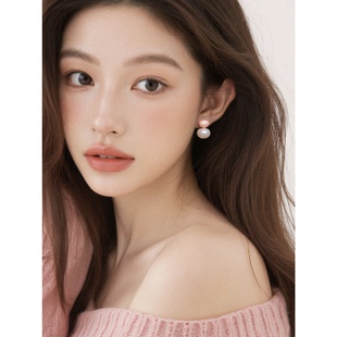多彩碰撞|简约珐琅滴釉双珠珍珠耳钉温柔气质百搭精致设计感耳饰