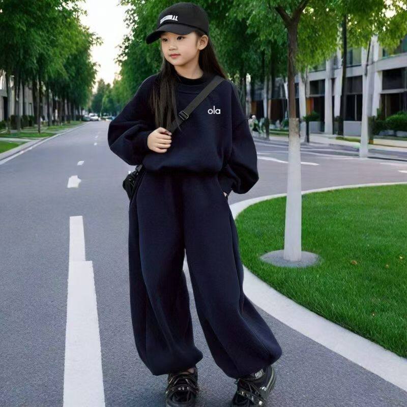 女童春秋款加绒加厚运动服套装