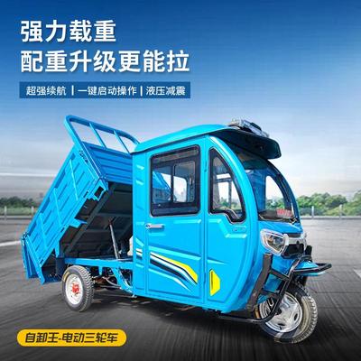 半封闭电动三轮车爬坡货车拉货带棚载重王大功率农用家用三轮货运