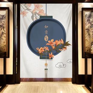 门帘隔断帘家用半帘免打孔卫生间厕所遮挡布帘厨房短帘挂帘子 中式