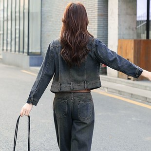 牛仔外套两件套女2024新款秋洋气时尚小个子气质女神范高级感套装
