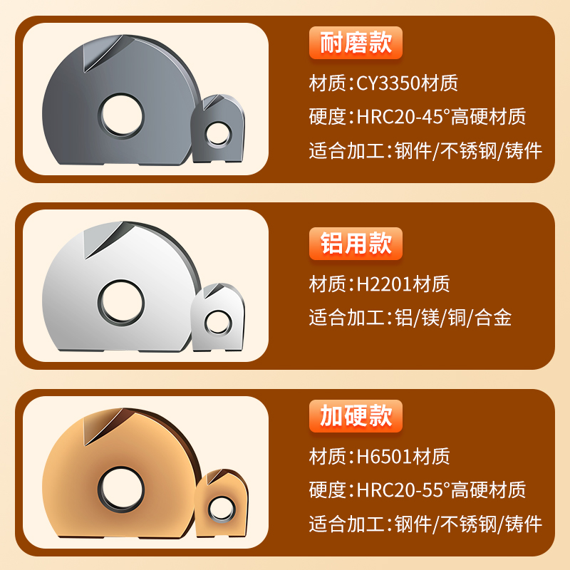 T2139半圆球刀片R5R6R8R10R15硬质合金不锈钢铝用球刀杆刀粒P3200