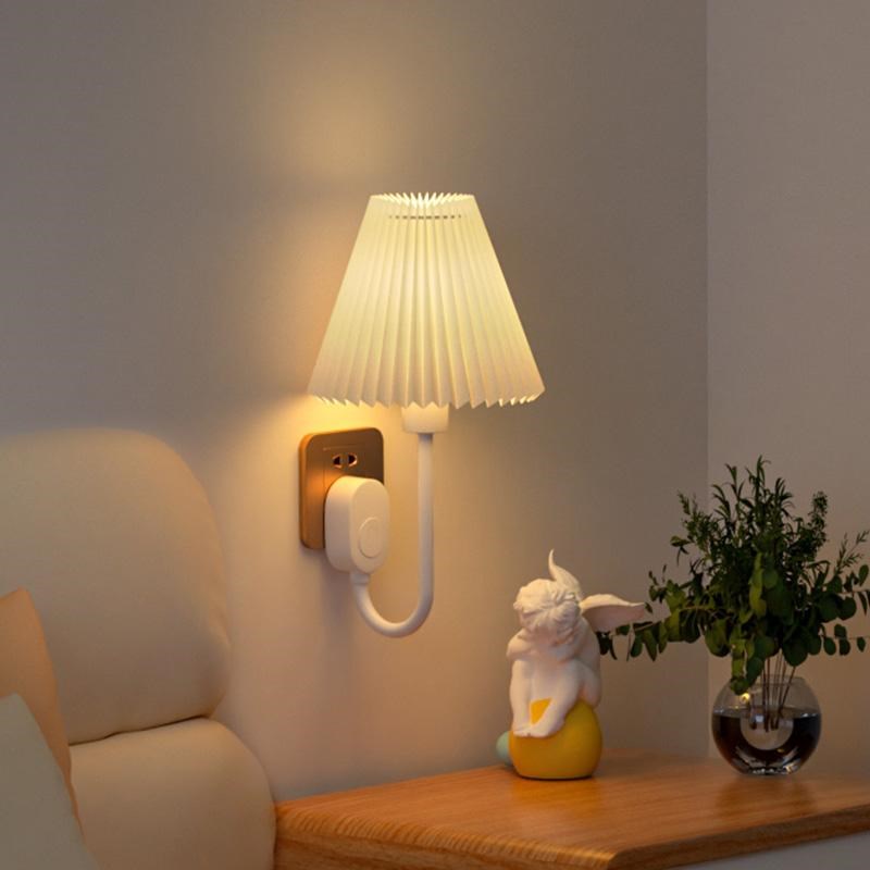 插电式床头灯卧室浪漫氛围灯高级感情调睡眠台灯直插款壁灯小夜灯