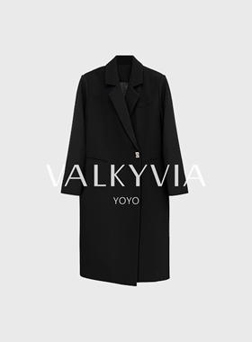【Valkyvia/悠悠奢品】时尚韩系西装翻领过膝长款风衣外套F23321