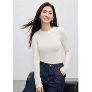 【夏天专属】莱塞尔天丝中领款亲肤舒适感保暖打底衫上衣155023