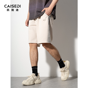 宽松运动短裤 夏季 美式 潮牌直筒中裤 凯施迪松紧休闲五分裤 男款 男士