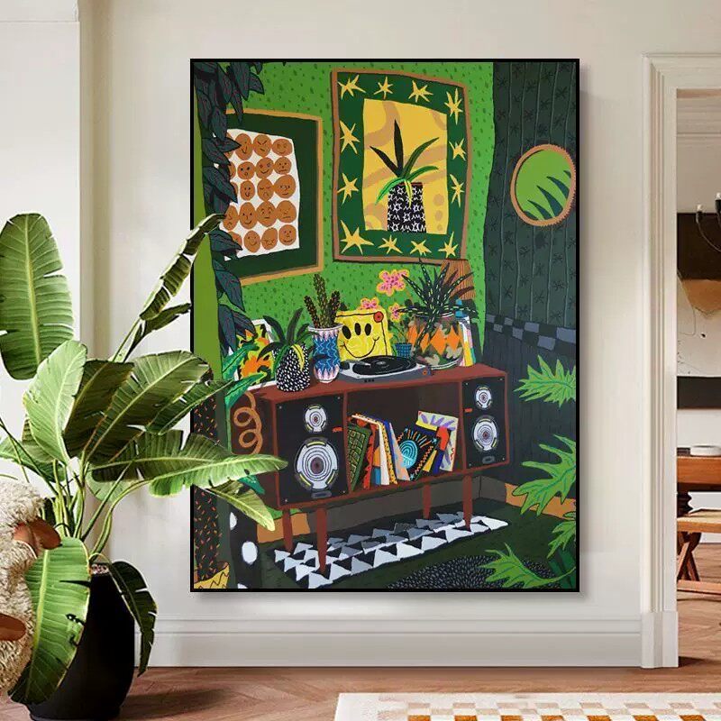 马蒂斯抽象人物装饰画仿油画复古欧式小众艺术高级卧室客厅摆挂画
