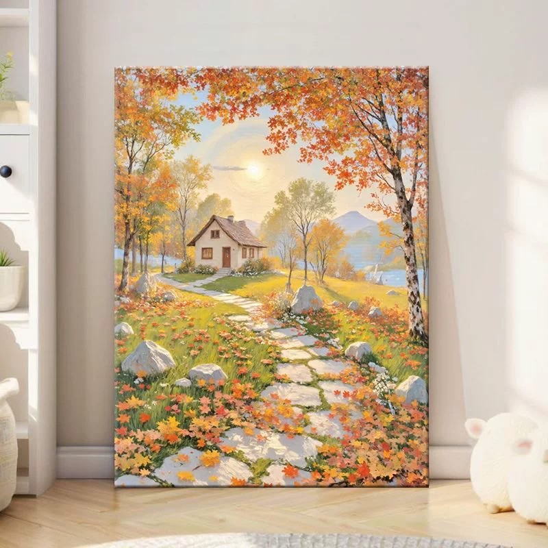 云栖画境田园装饰画仿油画风景成品唯美治愈系温馨卧室客厅摆挂画