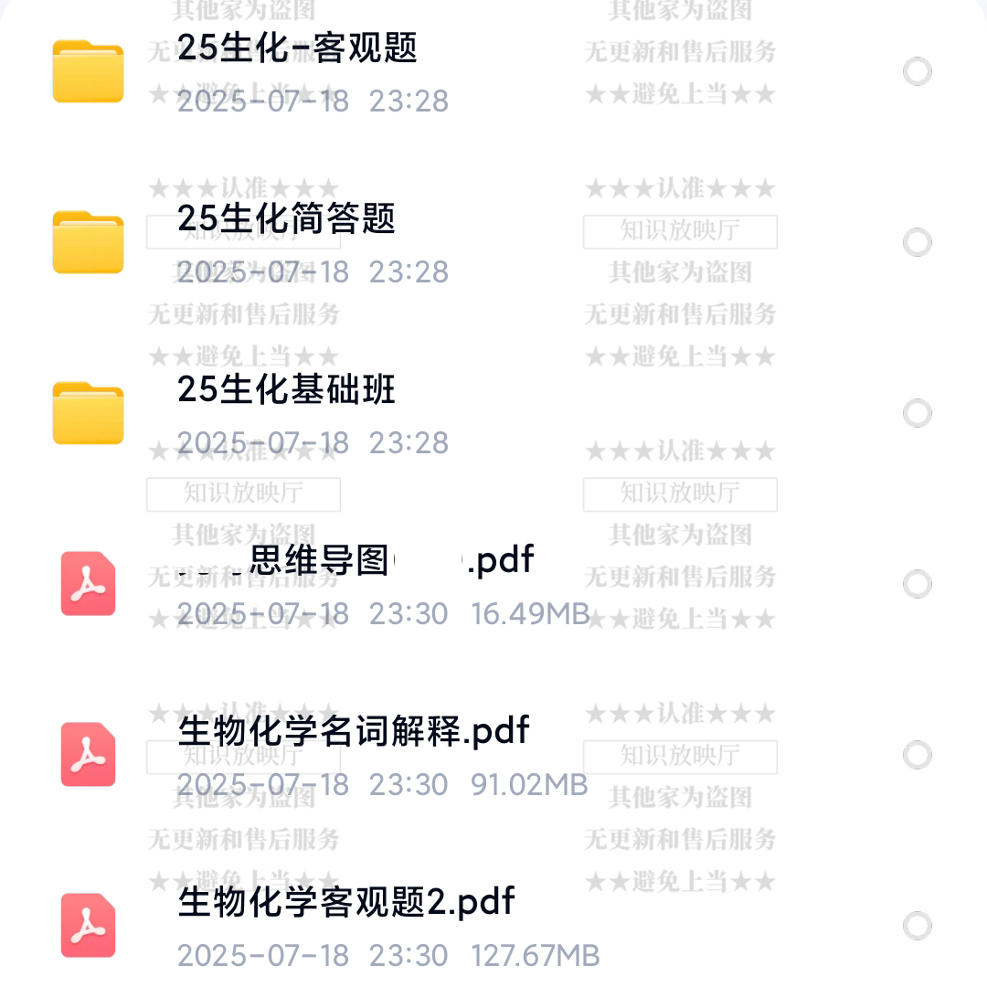 【自动发货】25秃哥生物化学秃哥全套生物化学学习资料25年