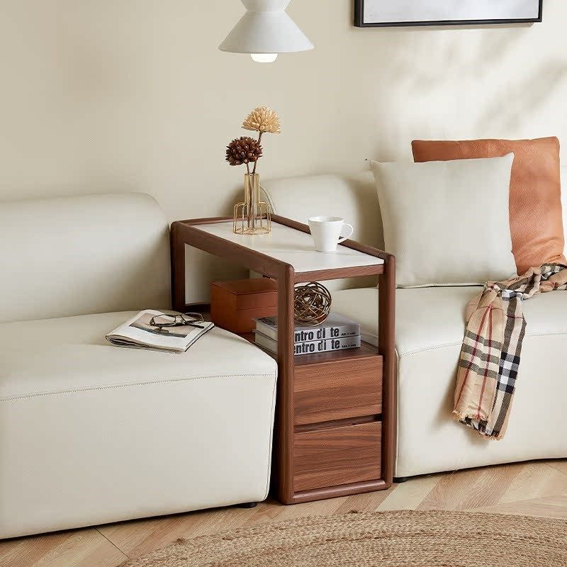 北美全实木沙发边几现代边柜侧边柜带抽屉,住宅家具,移动边几/推车,淘宝优惠券,粉丝福利购,淘宝优惠卷