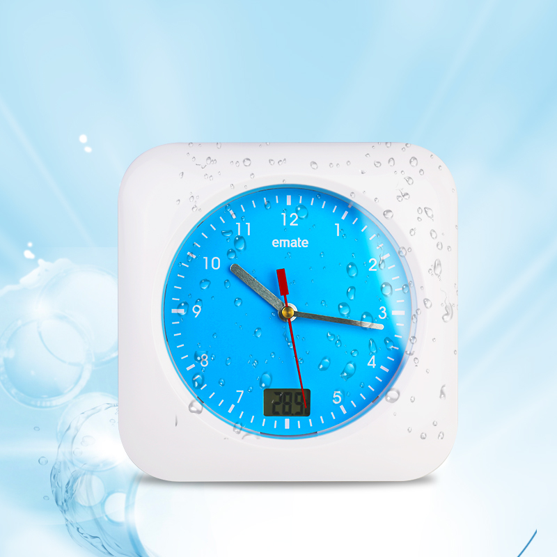 L浴室钟表小挂钟防水家用强力吸盘式时钟创意迷你电子钟静音