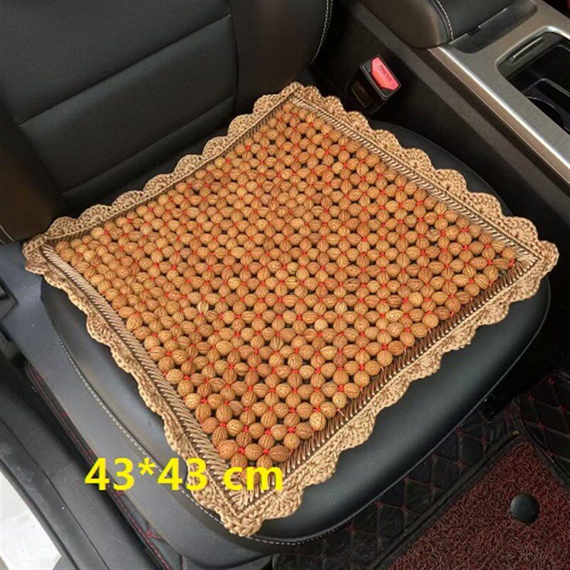 夏季凉垫天然野生桃核汽车坐垫单片透气木珠按摩养生山核桃座垫子