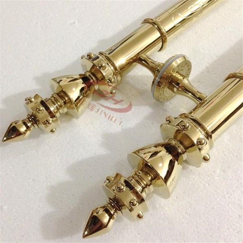 玻璃门龙纹不锈钢雕刻大拉手酒店KTV木门金色拉手 玻璃推拉门把手