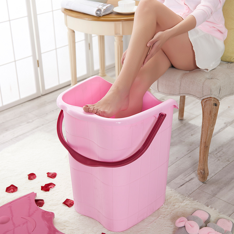 泡脚桶过小腿带盖塑料加大高深桶足疗桶家用保温按摩足浴盆洗脚桶