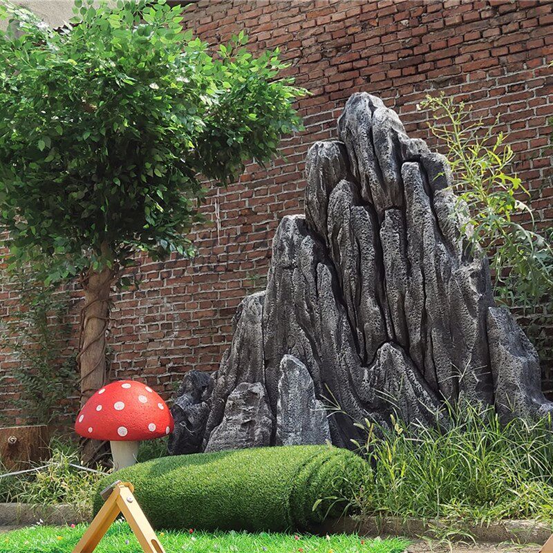 定制密度泡沫石头仿真假山造景摄影婚庆塑雕舞台演出道具悬崖山