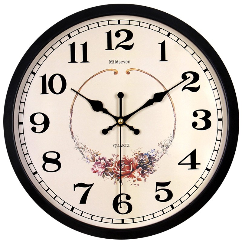 寸钟表挂钟客厅艺术创意钟表 圆形卧室钟表 时尚时钟表石英钟