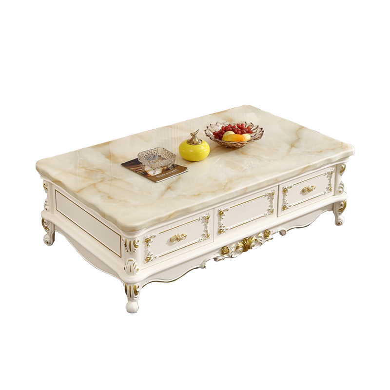 欧式大理石茶几电视柜 小户型家用实木客厅茶几桌