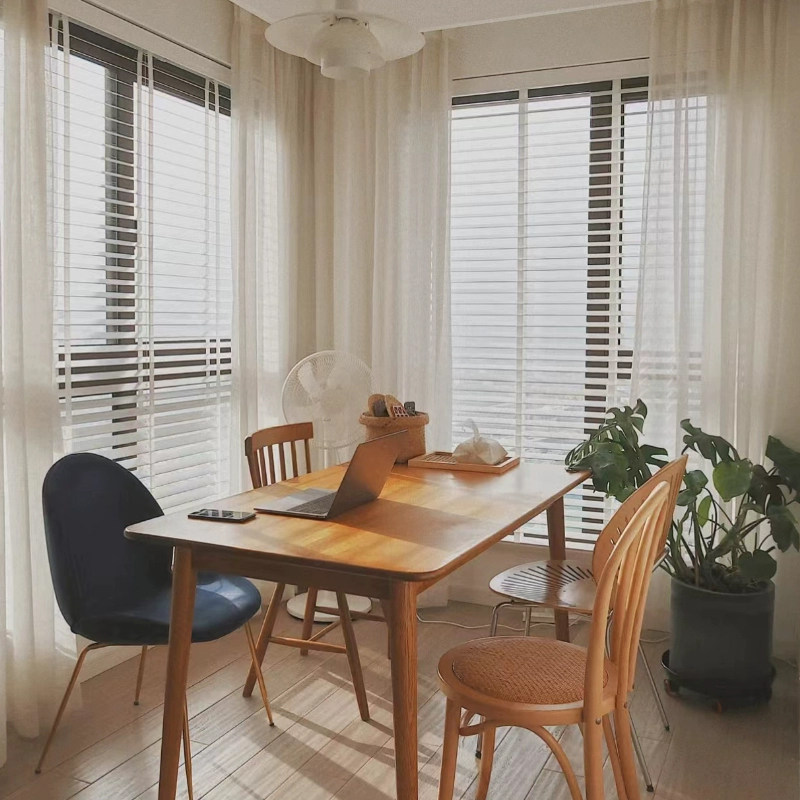 德国慕安娜防水防霉仿木百叶窗帘书房办公室浴室遮光遮阳升降窗帘