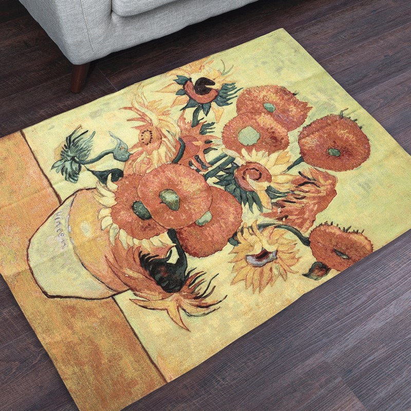 比利时挂毯欧式高档艺术壁毯 玄关餐厅背景墙装饰布艺挂画 向日葵