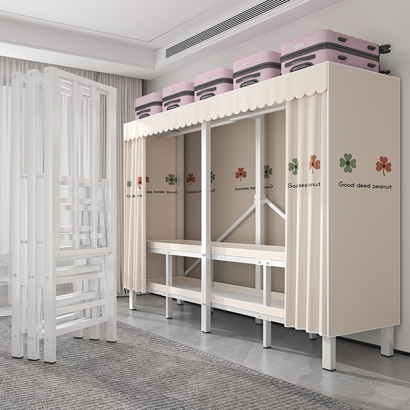 免安装折叠布衣柜家用卧室出租房结实耐用加厚加粗全钢架衣橱