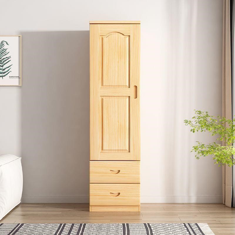 实木衣柜全实木衣柜儿童抽屉家用衣橱卧室松木出租屋单人衣橱