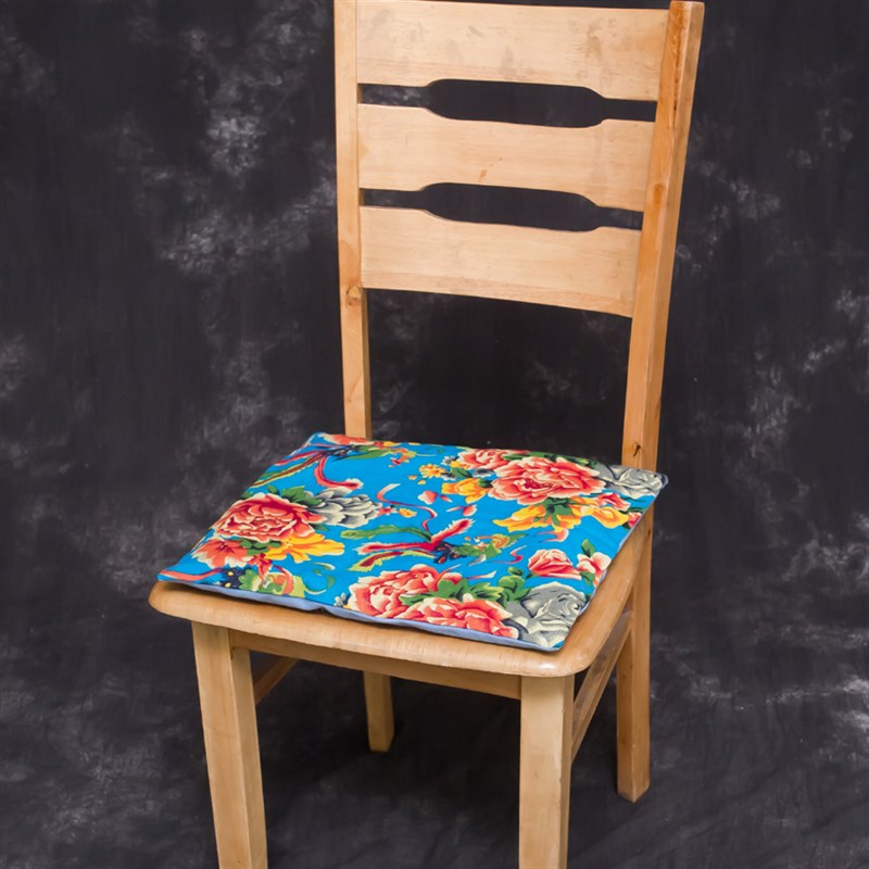 棉麻东北大花夏款坐垫椅子垫透气软椅垫农家乐饭店茶馆田园拆洗款