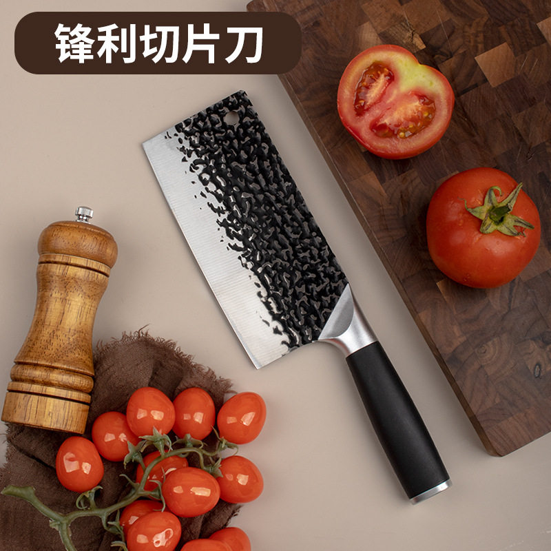 阳江刀具不锈钢锤纹手工锻打菜刀跑江湖超快锋利切肉切片刀厨师刀