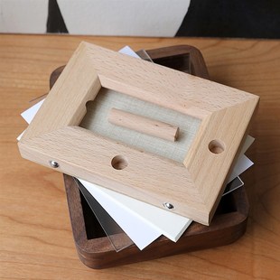 蜂鸟集 桃寸寸实木榫卯相框结婚照摆台纯手工画框