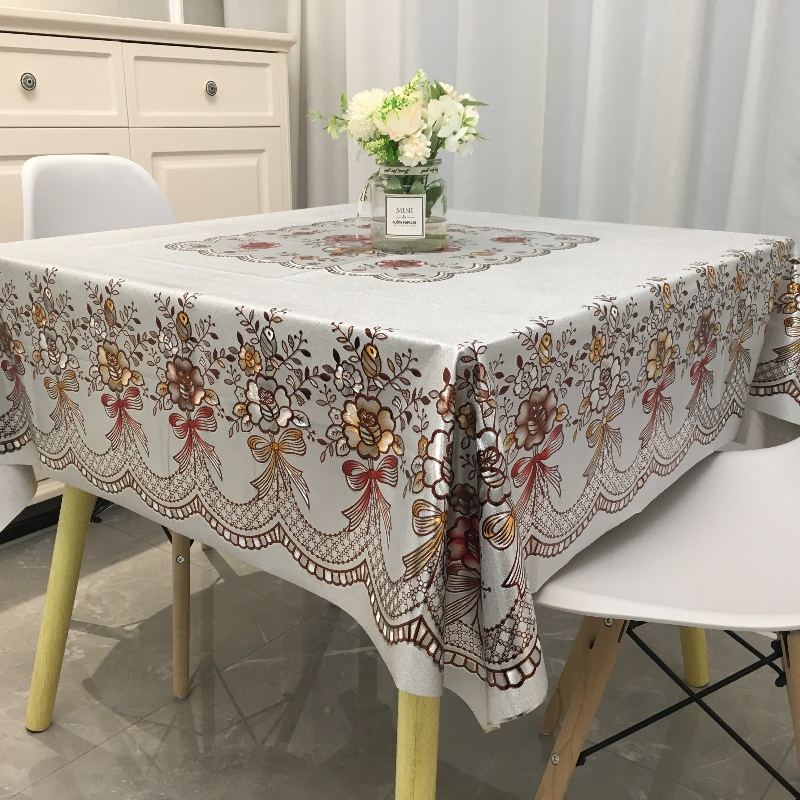 正方形桌布防水防烫防油免洗八仙桌台布欧式PC塑料茶几桌盖布