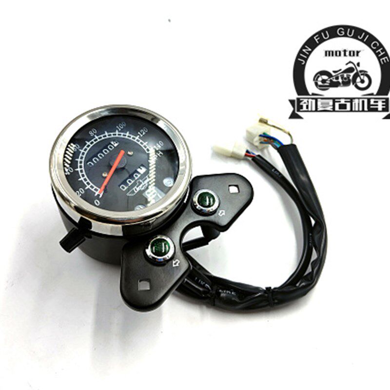 适用轻骑游侠出口款仪表 复古改装仪表天骏GN码表里程表带档显