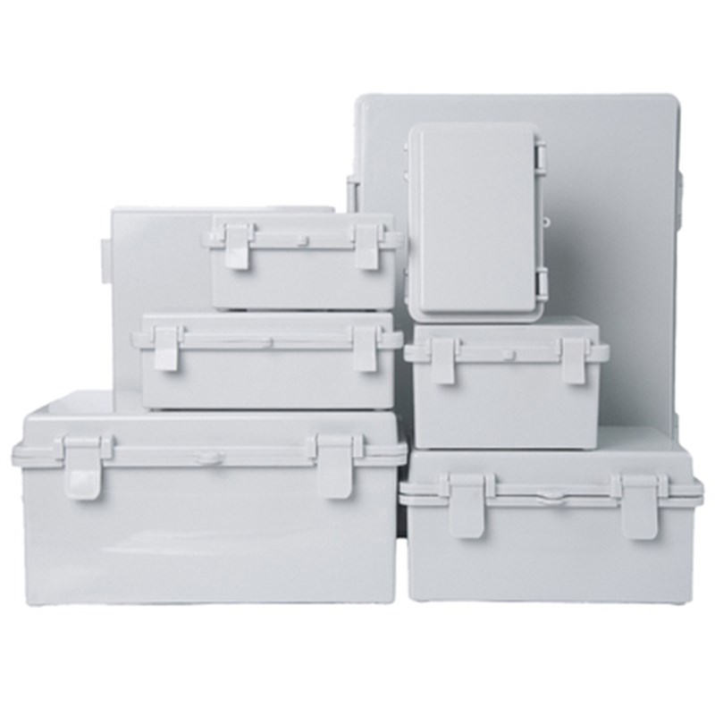 B塑料配电箱防水电控箱合页搭扣式防雨室外监控工程接线盒