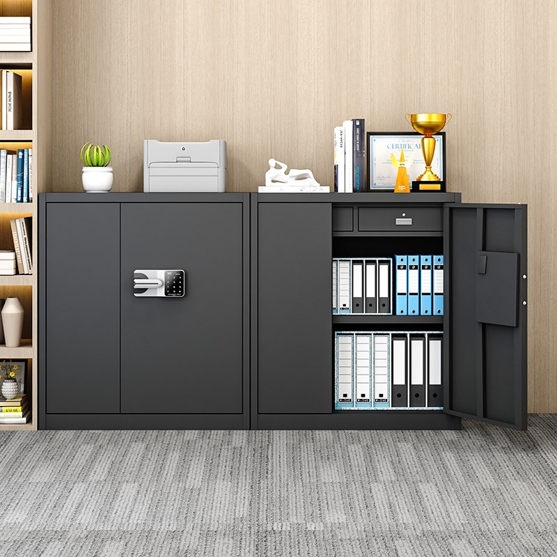 黑色办公室文件柜国宝锁保密柜指纹密码柜办公室储物档案保险柜子