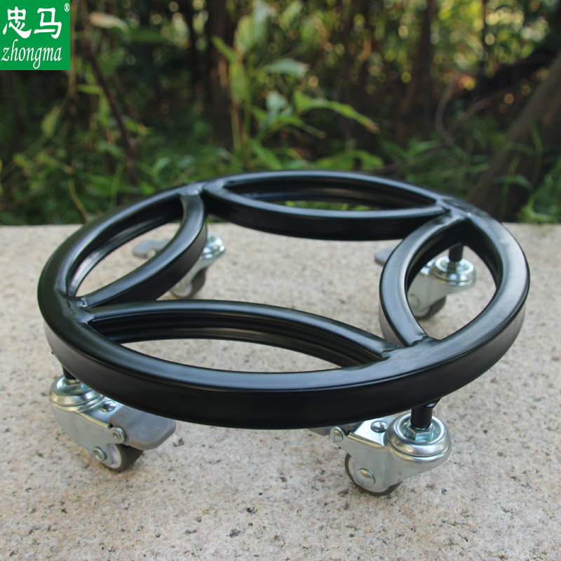 zhongma/忠马 花盆底座带轮圆形托盘承重轱辘万向轮盆栽底架