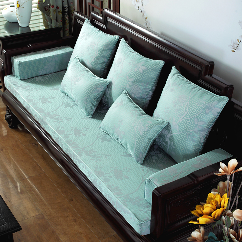 红木沙发坐垫 贡缎提花四季实木家具沙发垫罩椅垫防滑垫子