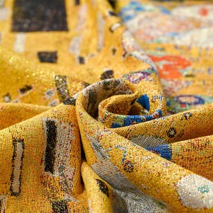 里姆特复古抽象油画毯 金线艺术挂毯卧室床头墙面装饰毯 沙发毯