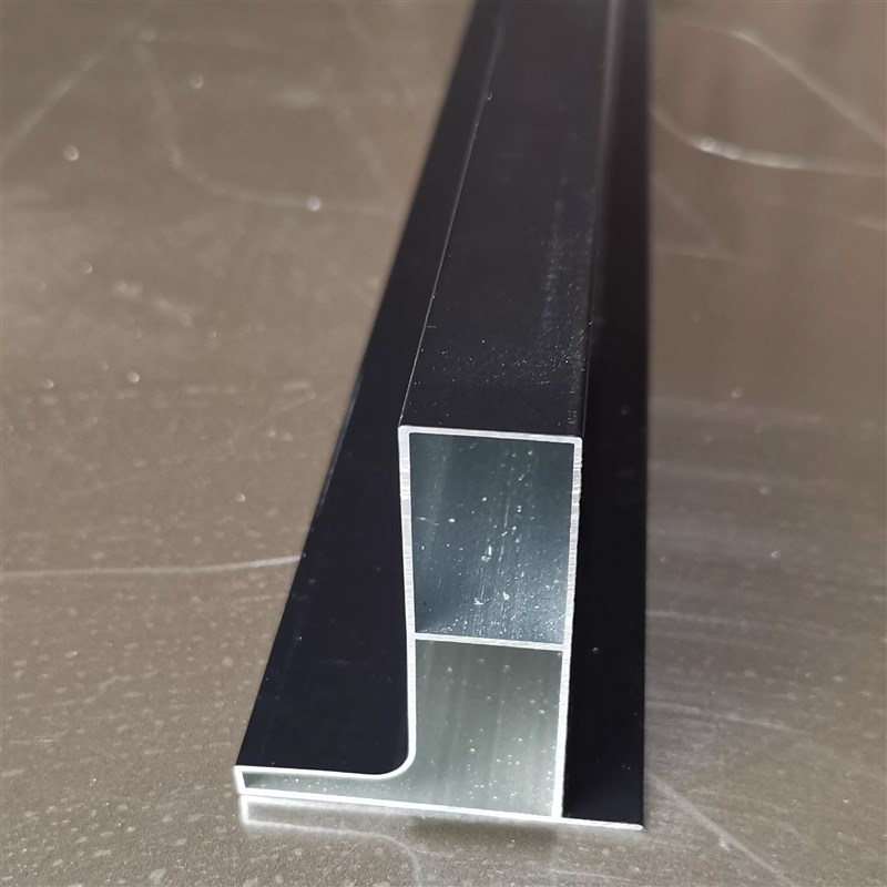 黑色特厚免拉手砖夹橱柜铝合金全包收封边瓷砖灶台立柱卡槽
