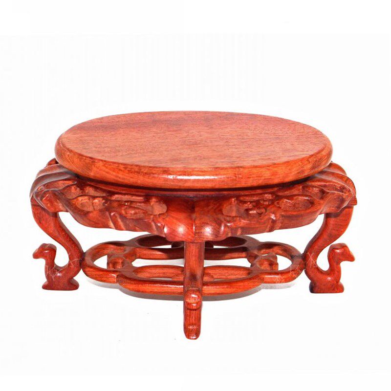 红木工艺品奇玉石瓶盆景紫砂壶底座 梨木椭圆形海棠几架,家居饰品,木雕,淘宝优惠券,粉丝福利购,淘宝优惠卷