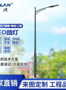 LED市电路灯单双臂6米8米10米12米路灯30W60W80W100W道路照明灯
