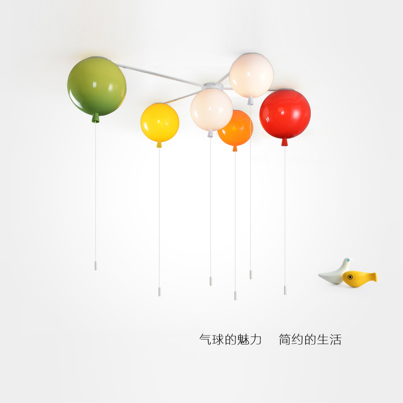 彩色气球吸顶灯现代简约可爱餐厅卧室灯过道灯LED儿童房间艺术灯