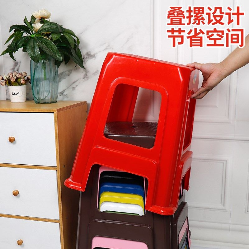 塑料结实凳加厚大人方形板凳餐桌胶凳红色#椅子耐用耐摔,住宅家具,其它凳子,淘宝优惠券,粉丝福利购,淘宝优惠卷
