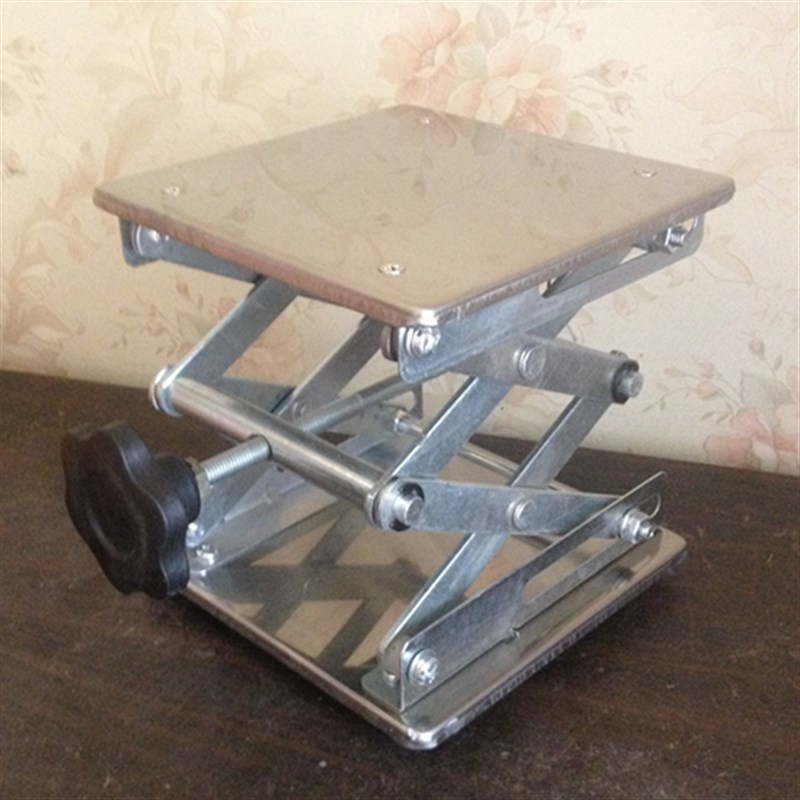 不锈钢升降台1*1*mm实验室支架小型升降平台手动优质