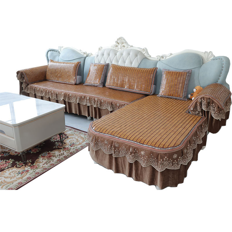 定制碳化麻将凉席沙发垫防滑夏季圆弧坐垫异型竹凉垫沙发罩笠包