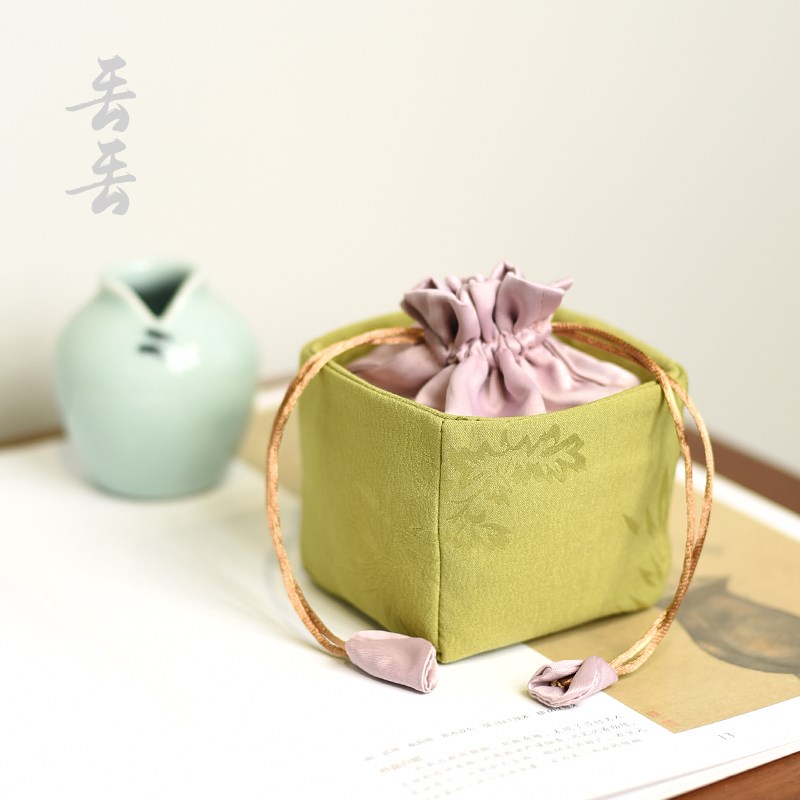 加厚茶杯茶壶茶具收纳布袋子便携抽绳束口文玩手串.首饰包装袋